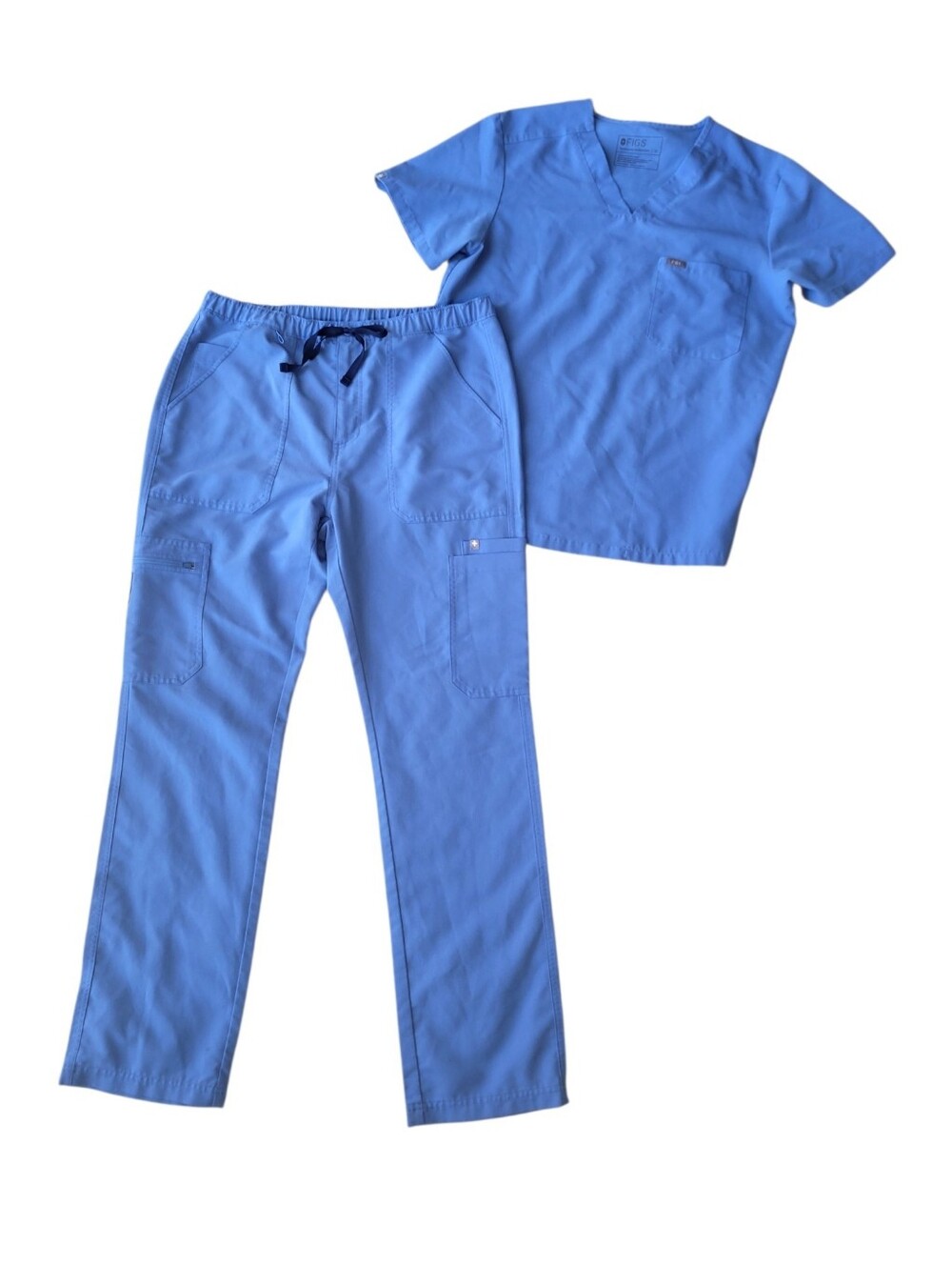 Figs Scrub Set Mens Chisec Top Cairo Cargo Pants Ceil Blue M/L
